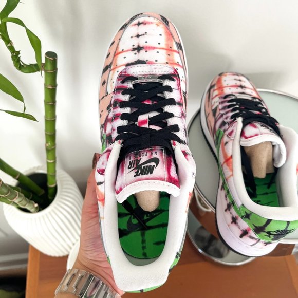 RARE Nike Air Force 1 Black Tie Dye - Picture 2 of 7